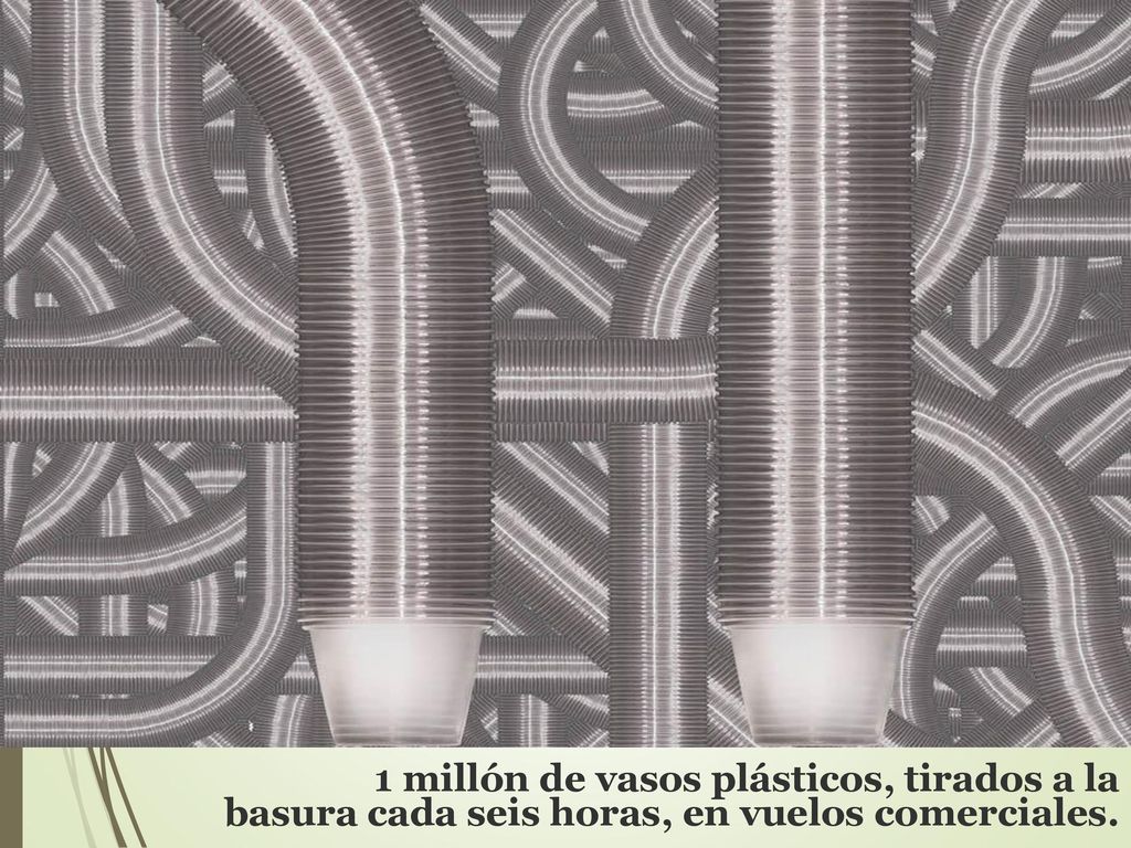 1 millón de vasos plásticos, tirados a la basura cada seis horas, en vuelos comerciales.