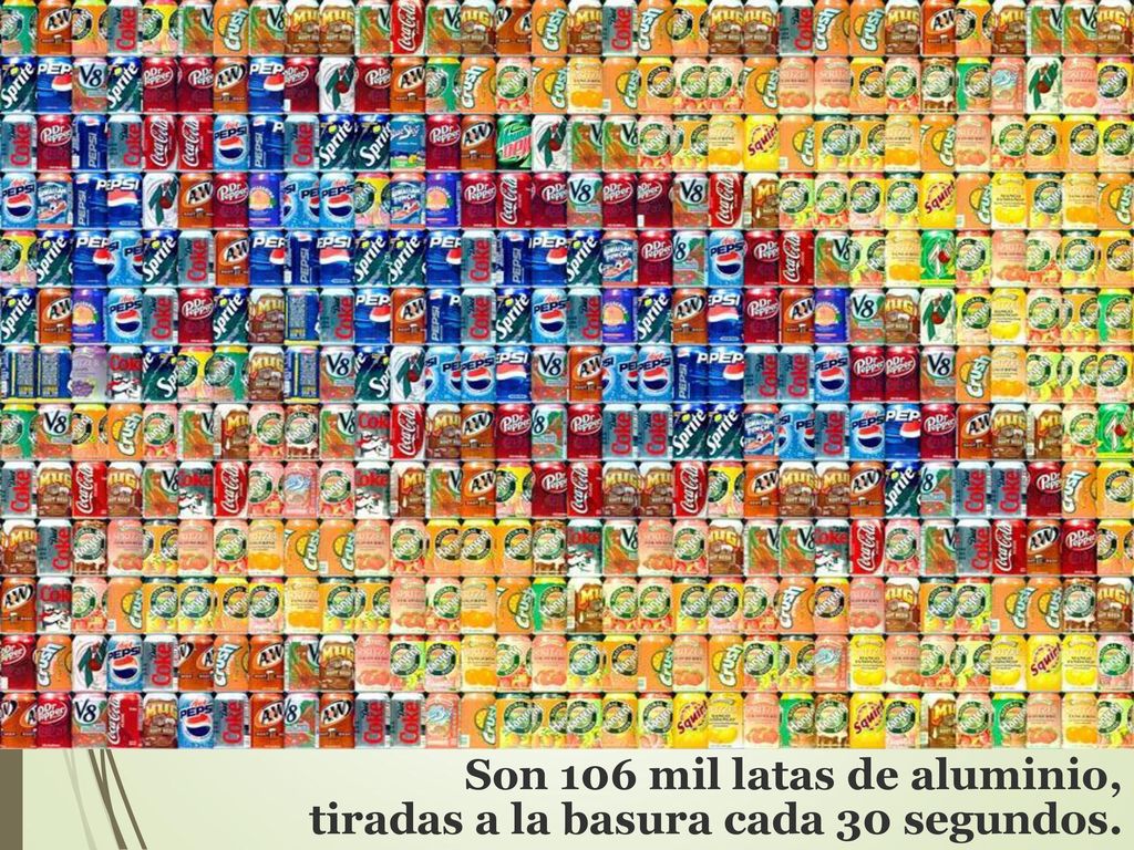 Son 106 mil latas de aluminio, tiradas a la basura cada 30 segundos.