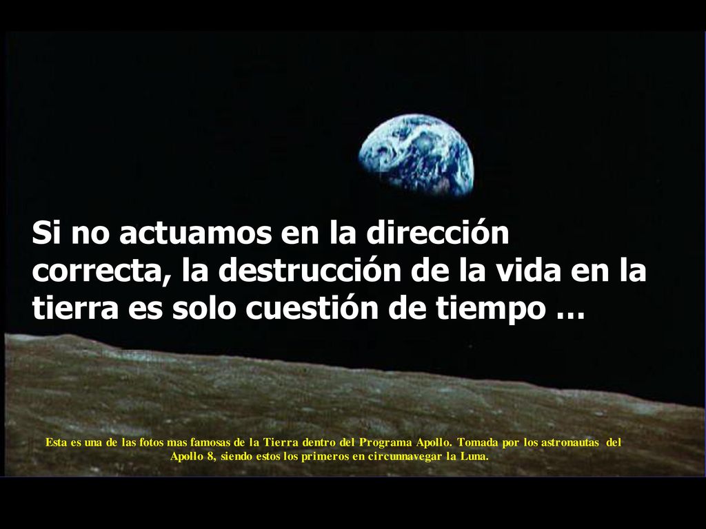 Si no actuamos en la dirección correcta, la destrucción de la vida en la tierra es solo cuestión de tiempo …