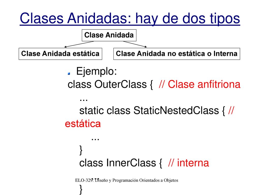 Clases Anidadas: hay de dos tipos