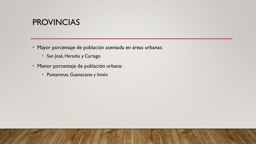 provincias Mayor porcentaje de población asentada en áreas urbanas: