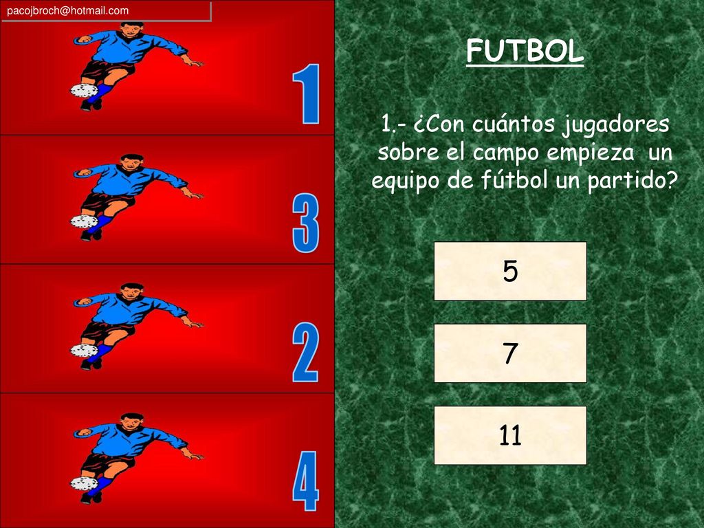 FUTBOL ¿Con cuántos jugadores sobre el campo empieza un equipo de fútbol un partido