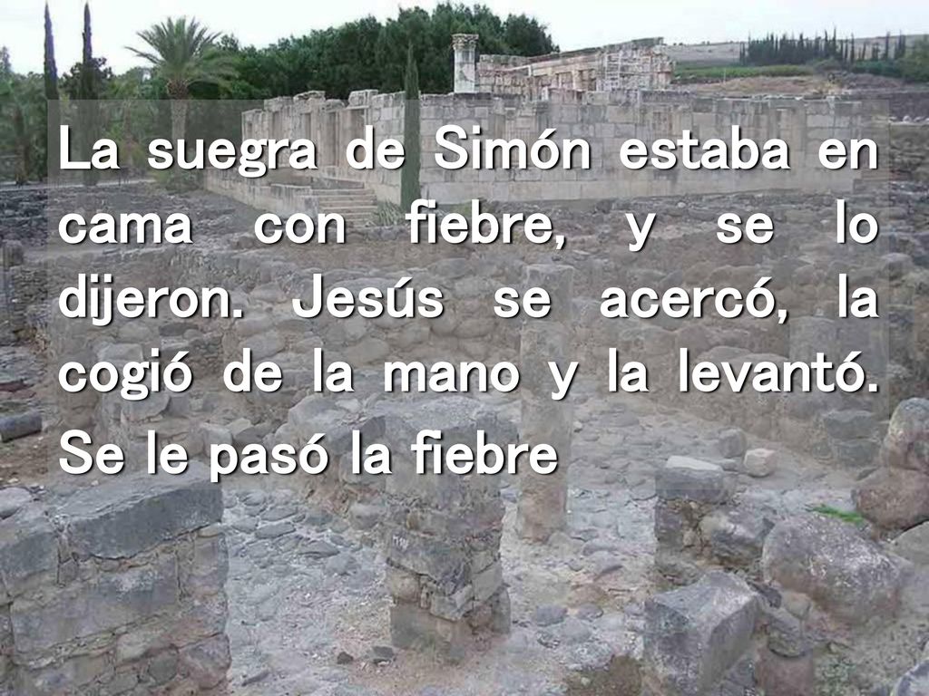 La suegra de Simón estaba en cama con fiebre, y se lo dijeron