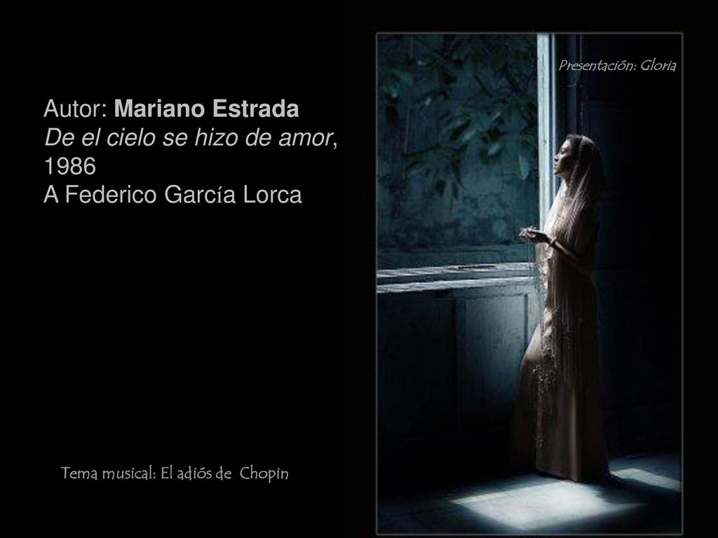 Autor: Mariano Estrada De el cielo se hizo de amor, 1986