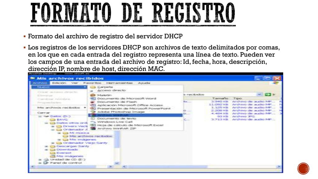 FORMATO DE REGISTRO Formato del archivo de registro del servidor DHCP