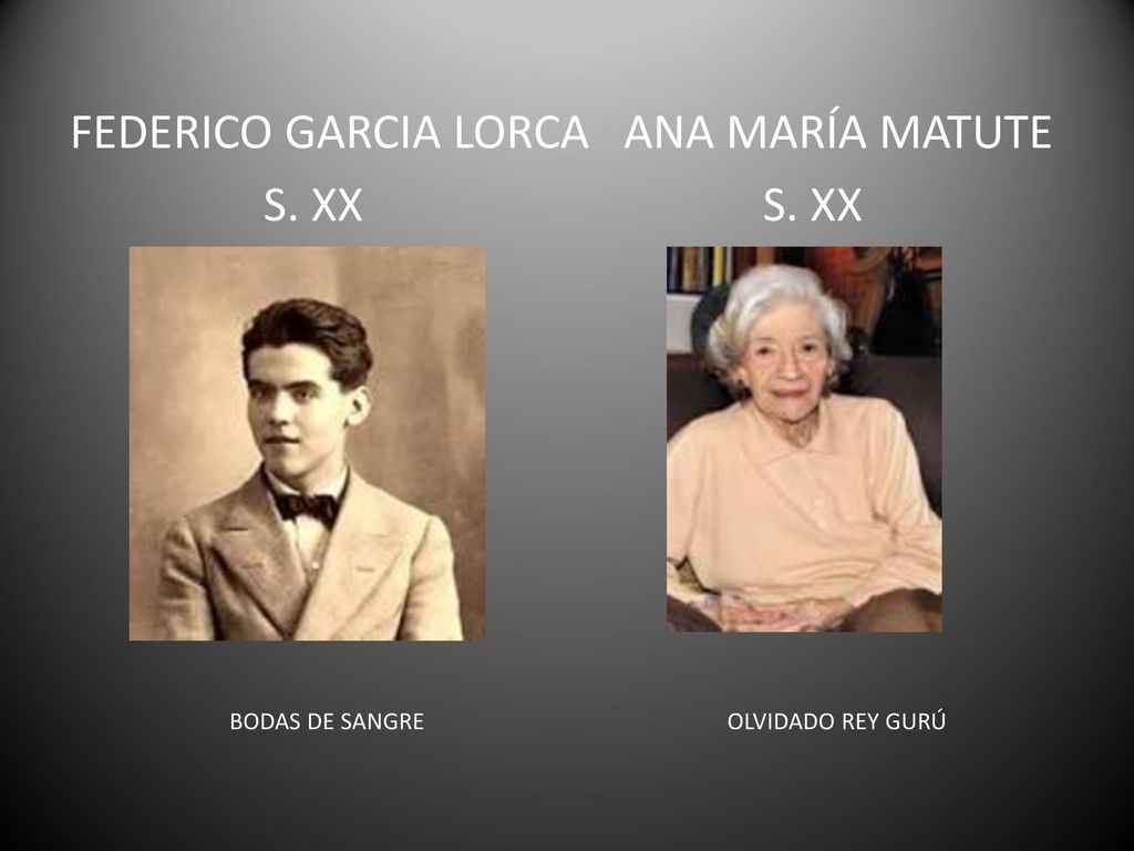 FEDERICO GARCIA LORCA ANA MARÍA MATUTE S. XX S. XX