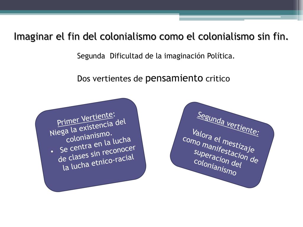Imaginar el fin del colonialismo como el colonialismo sin fin.