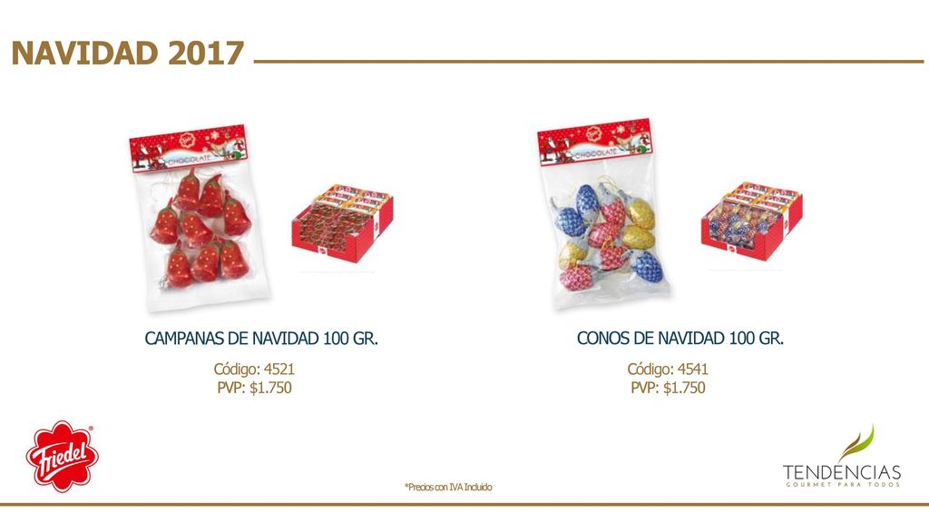 NAVIDAD 2017 CAMPANAS DE NAVIDAD 100 GR. CONOS DE NAVIDAD 100 GR.