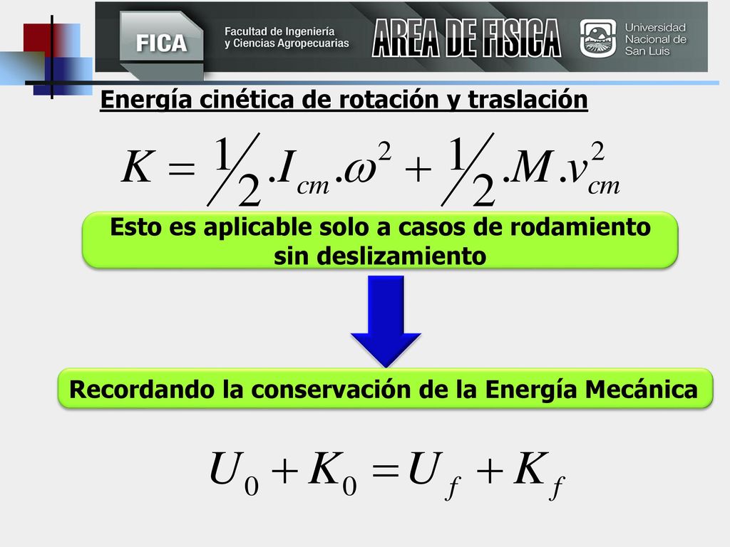 Esto es aplicable solo a casos de rodamiento sin deslizamiento