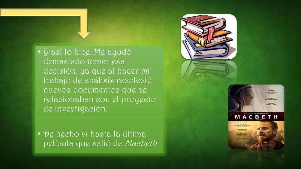 Y así lo hice. Me ayudó demasiado tomar esa decisión, ya que al hacer mi trabajo de análisis recolecté nuevos documentos que se relacionaban con el proyecto de investigación.