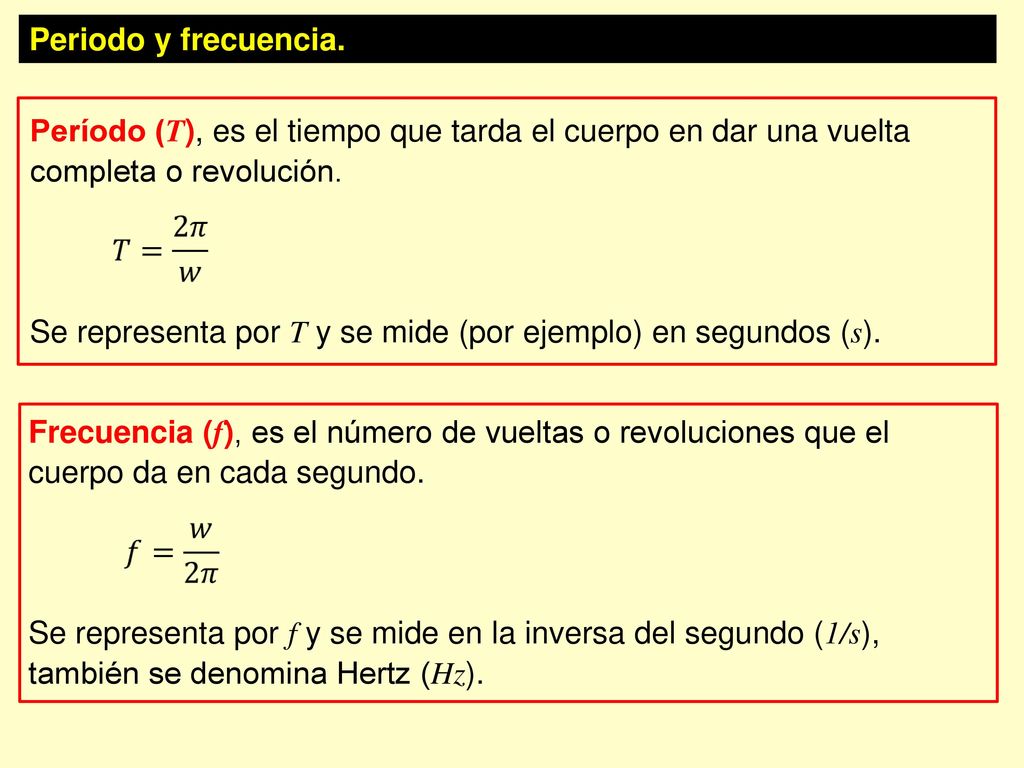 Se representa por T y se mide (por ejemplo) en segundos (s).