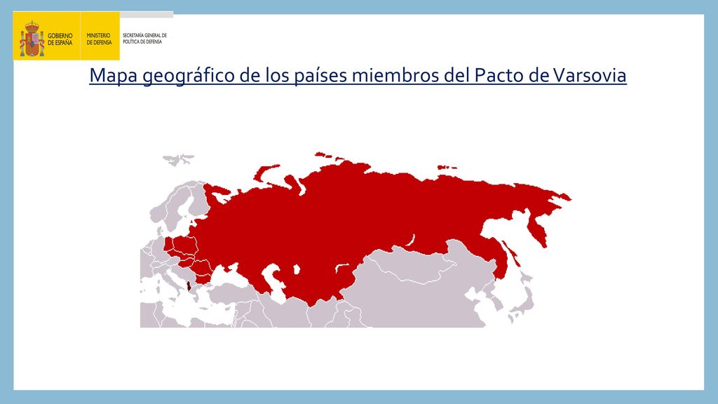 Mapa geográfico de los países miembros del Pacto de Varsovia
