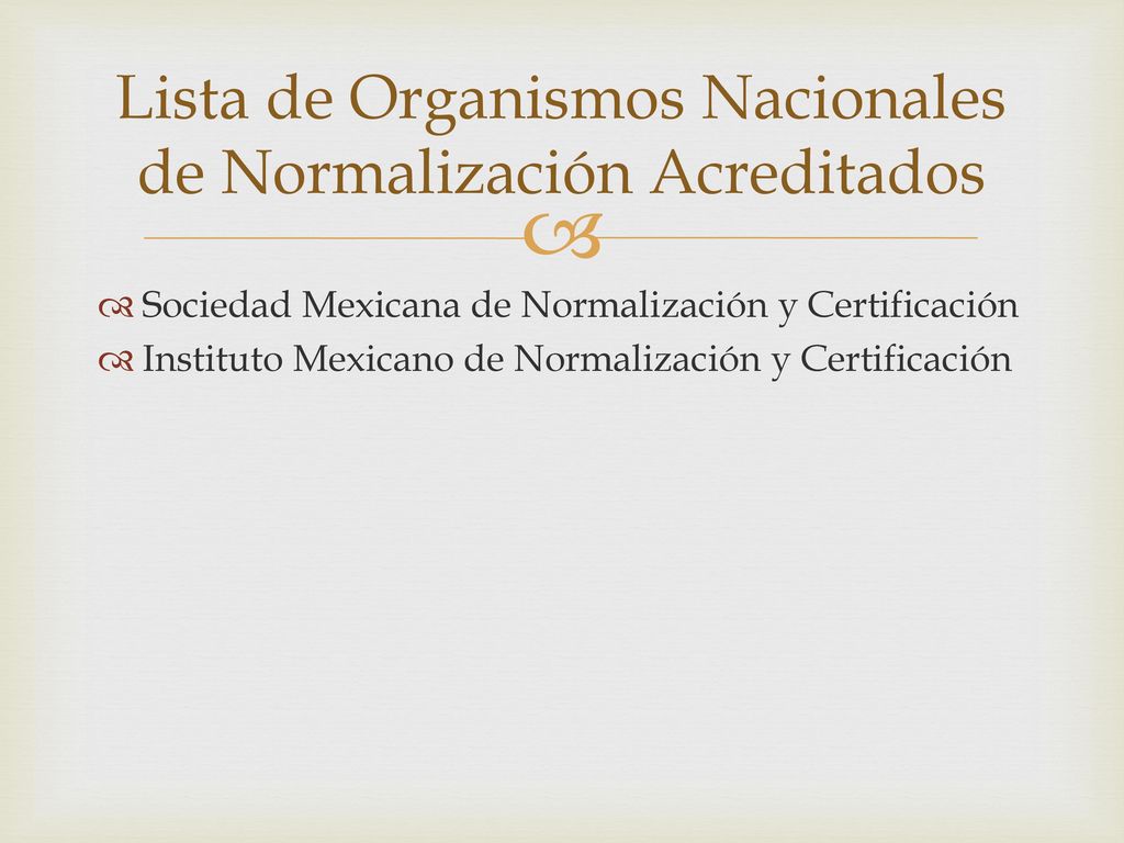 Lista de Organismos Nacionales de Normalización Acreditados
