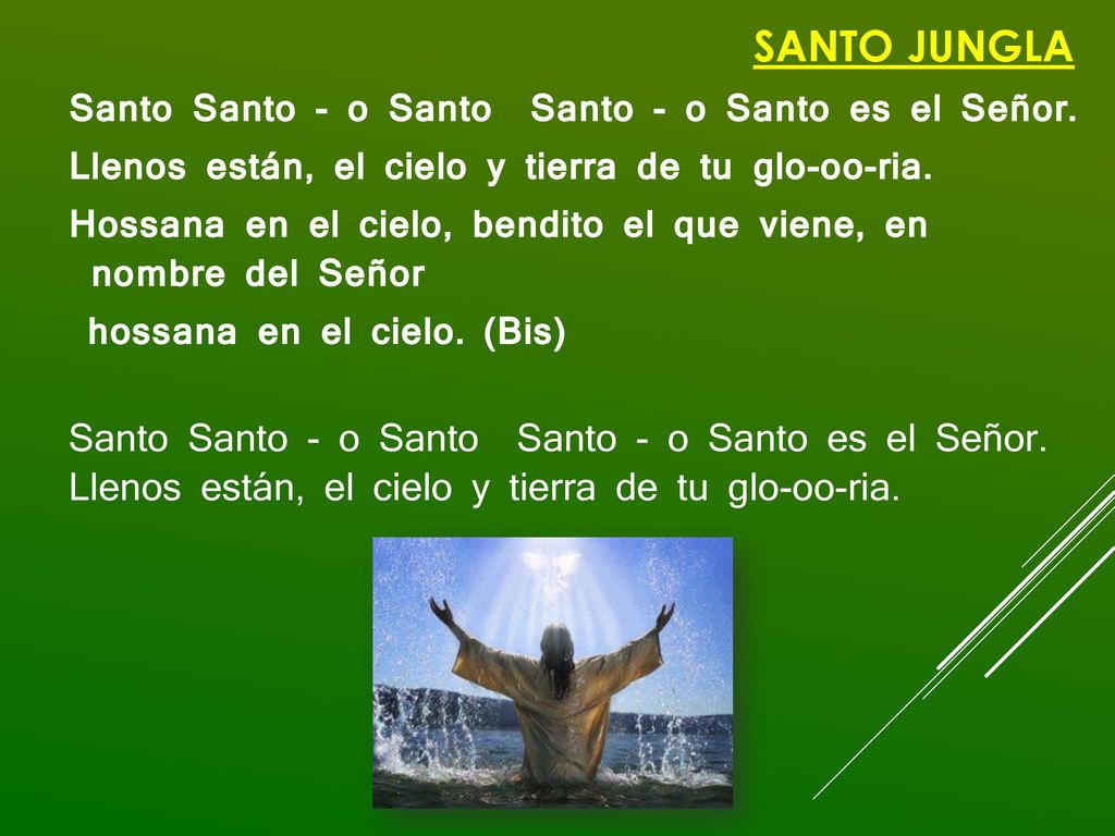 SANTO JUNGLA Santo Santo - o Santo Santo - o Santo es el Señor.