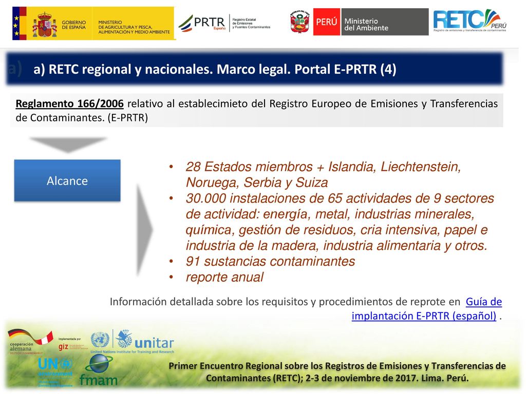 a) RETC regional y nacionales. Marco legal. Portal E-PRTR (4)