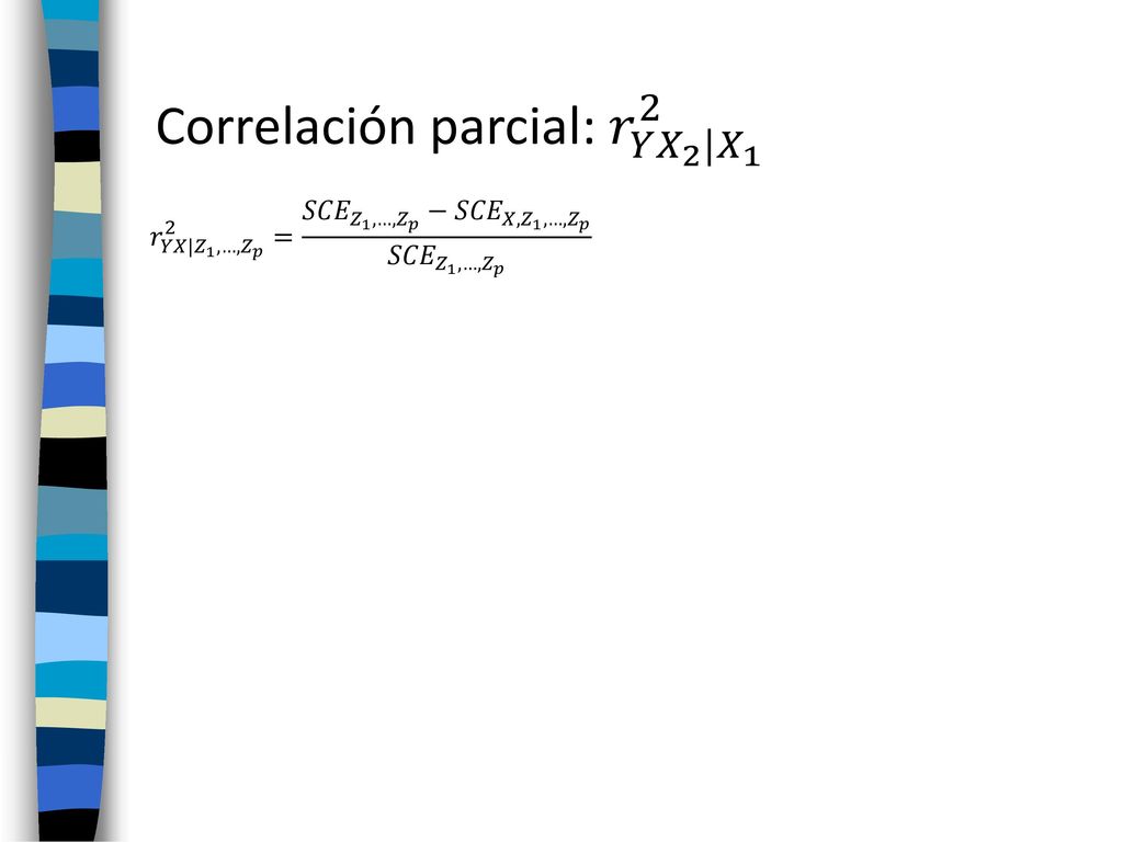 Correlación parcial: 𝑟 𝑌 𝑋 2 | 𝑋 1 2