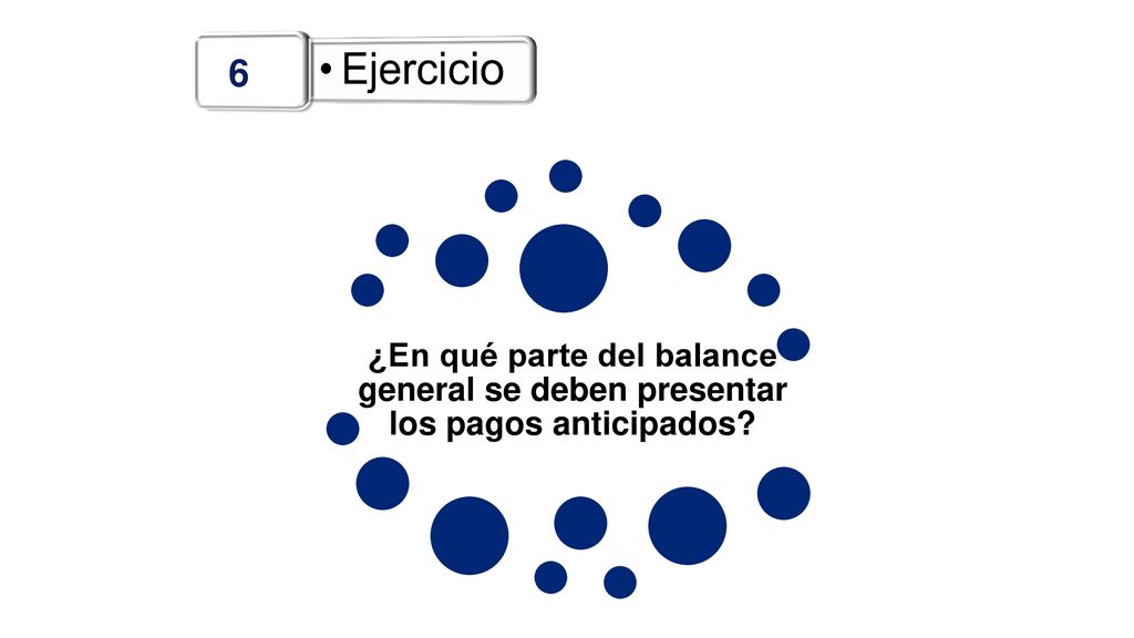 Ejercicio 6 ¿En qué parte del balance general se deben presentar los pagos anticipados