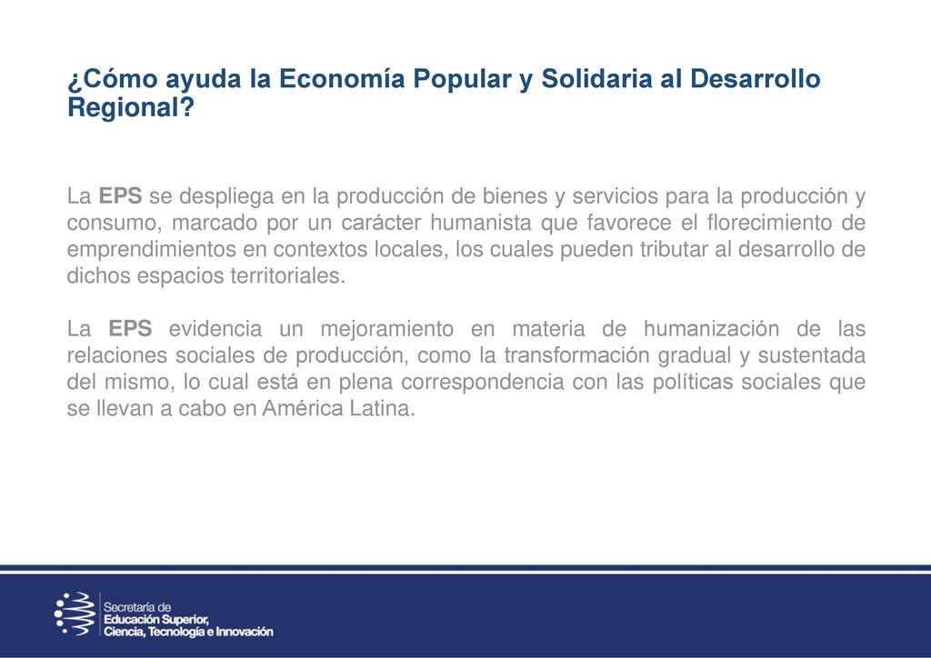 ¿Cómo ayuda la Economía Popular y Solidaria al Desarrollo Regional