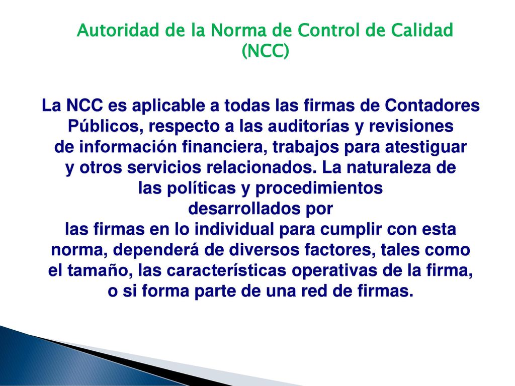 Autoridad de la Norma de Control de Calidad (NCC)