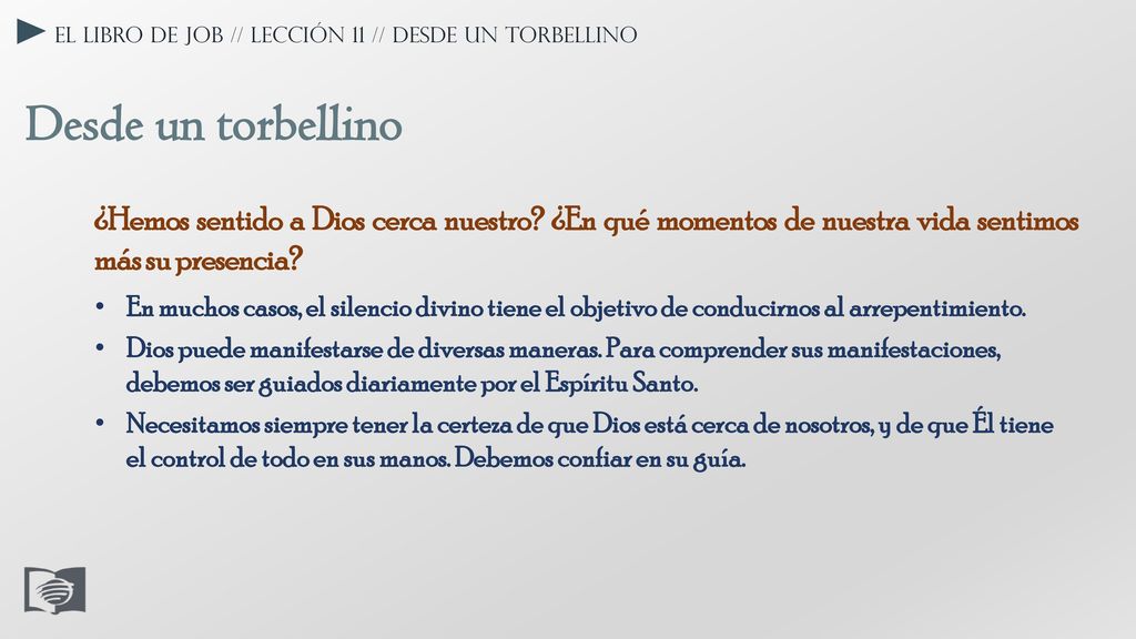 El libro de Job // Lección 11 // Desde un torbellino