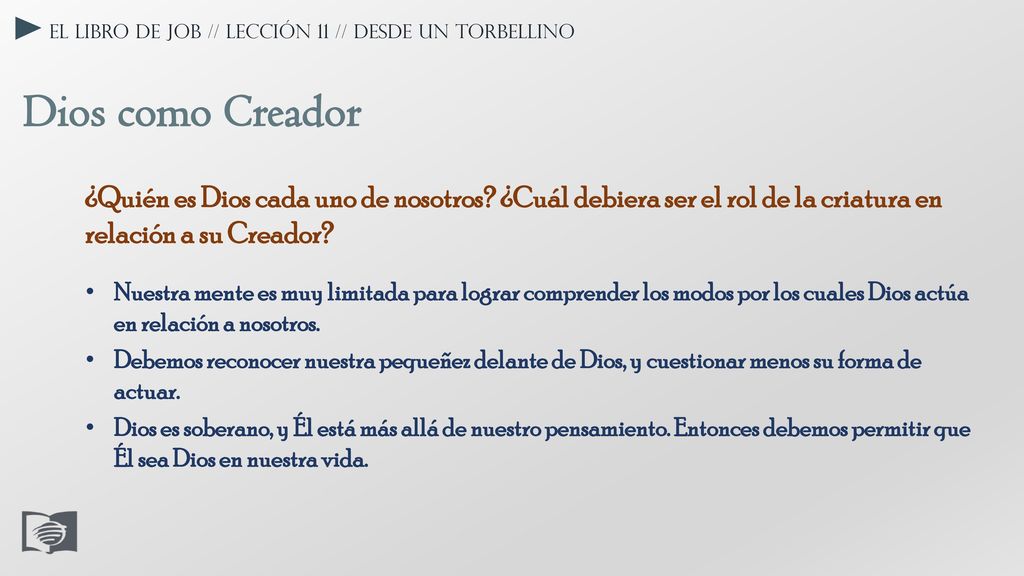 El libro de Job // Lección 11 // Desde un torbellino