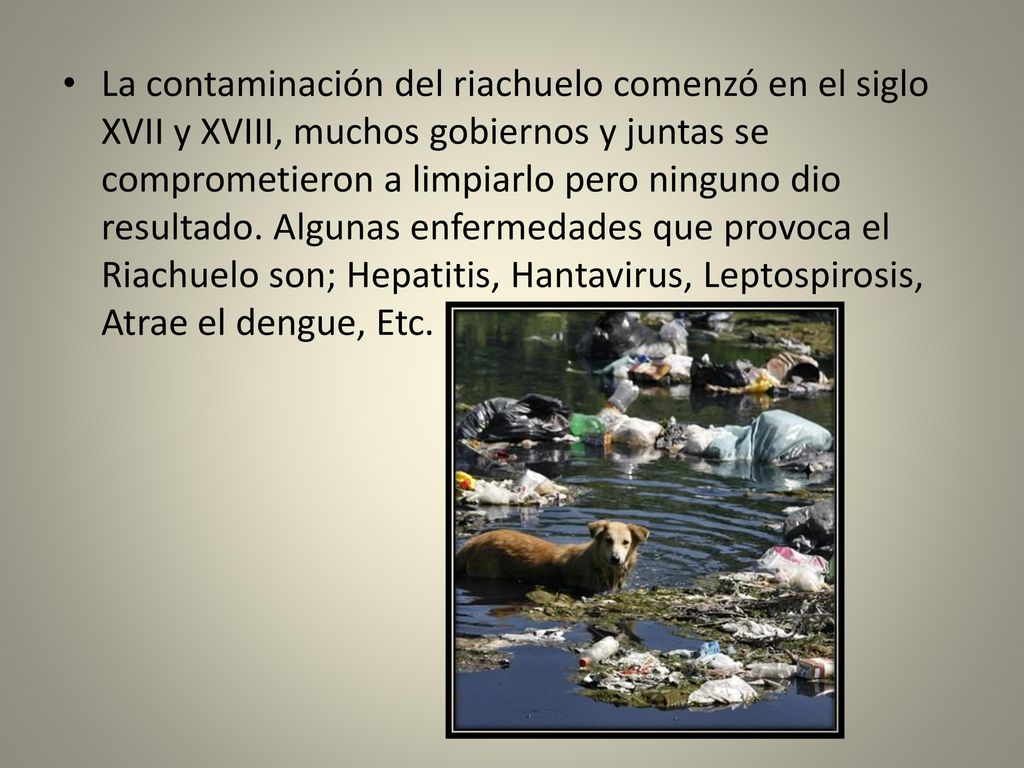 La contaminación del riachuelo comenzó en el siglo XVII y XVIII, muchos gobiernos y juntas se comprometieron a limpiarlo pero ninguno dio resultado.