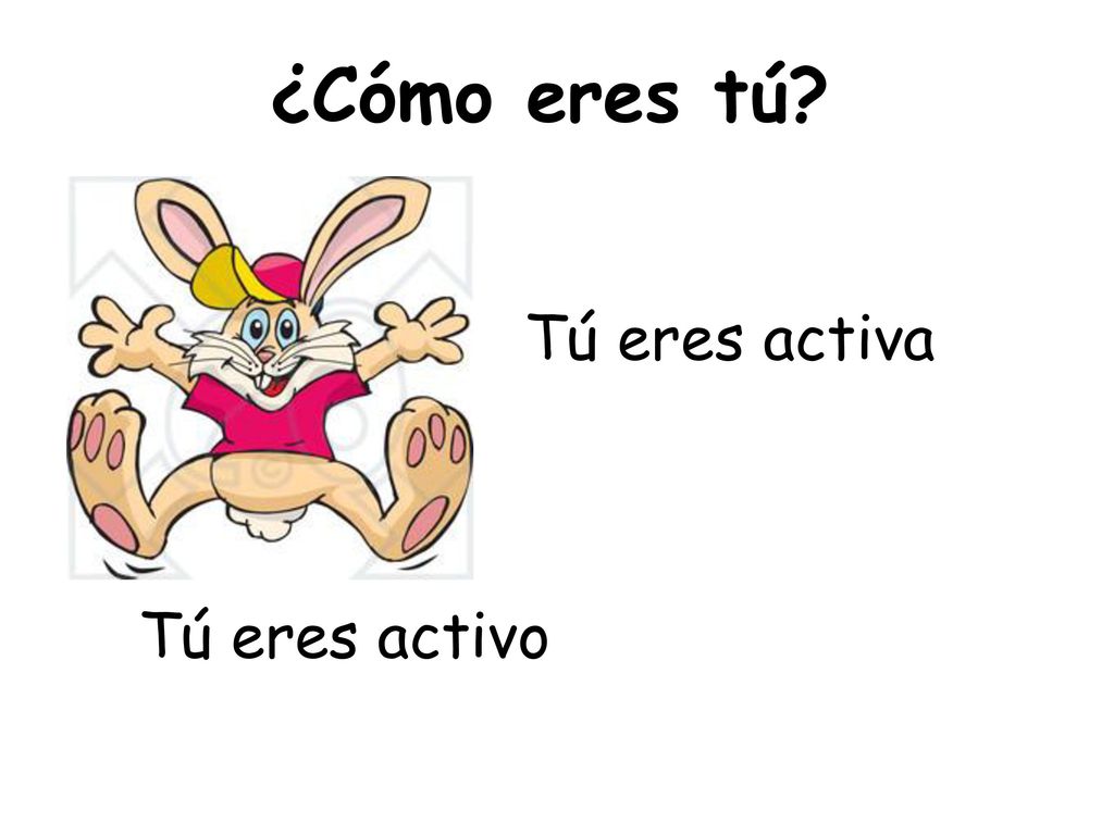 ¿Cómo eres tú Tú eres activa Tú eres activo *