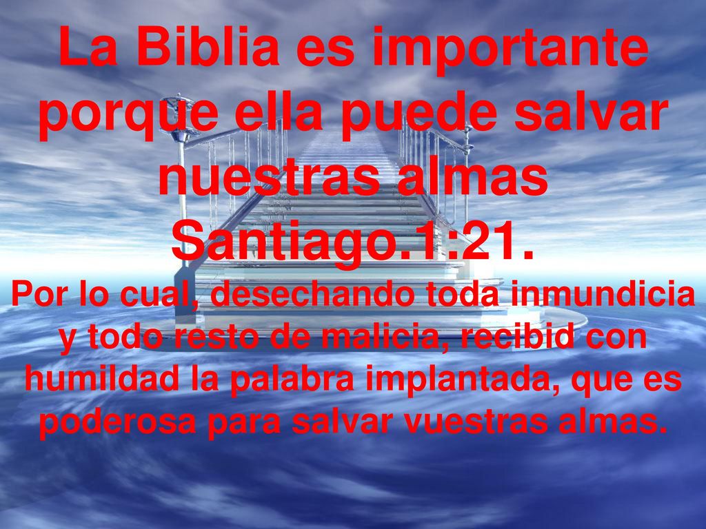 La Biblia es importante porque ella puede salvar nuestras almas Santiago.1:21.