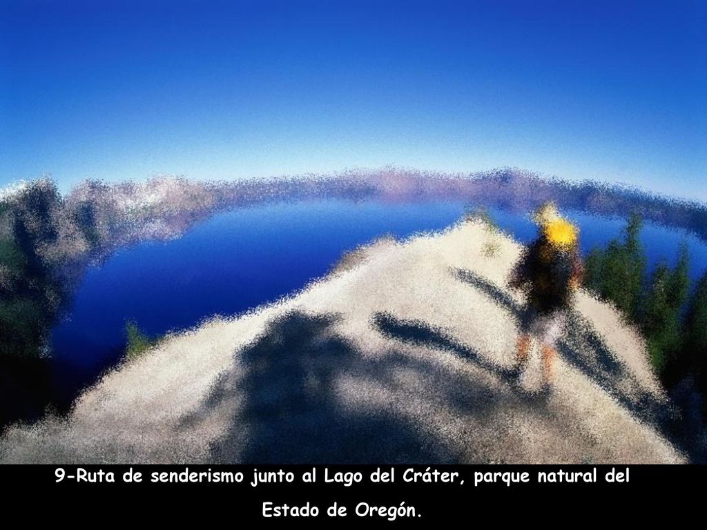 9-Ruta de senderismo junto al Lago del Cráter, parque natural del Estado de Oregón.