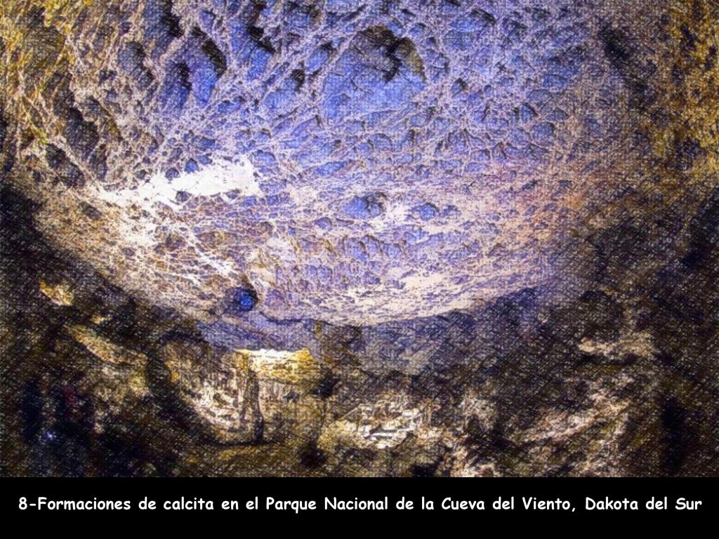 8-Formaciones de calcita en el Parque Nacional de la Cueva del Viento, Dakota del Sur