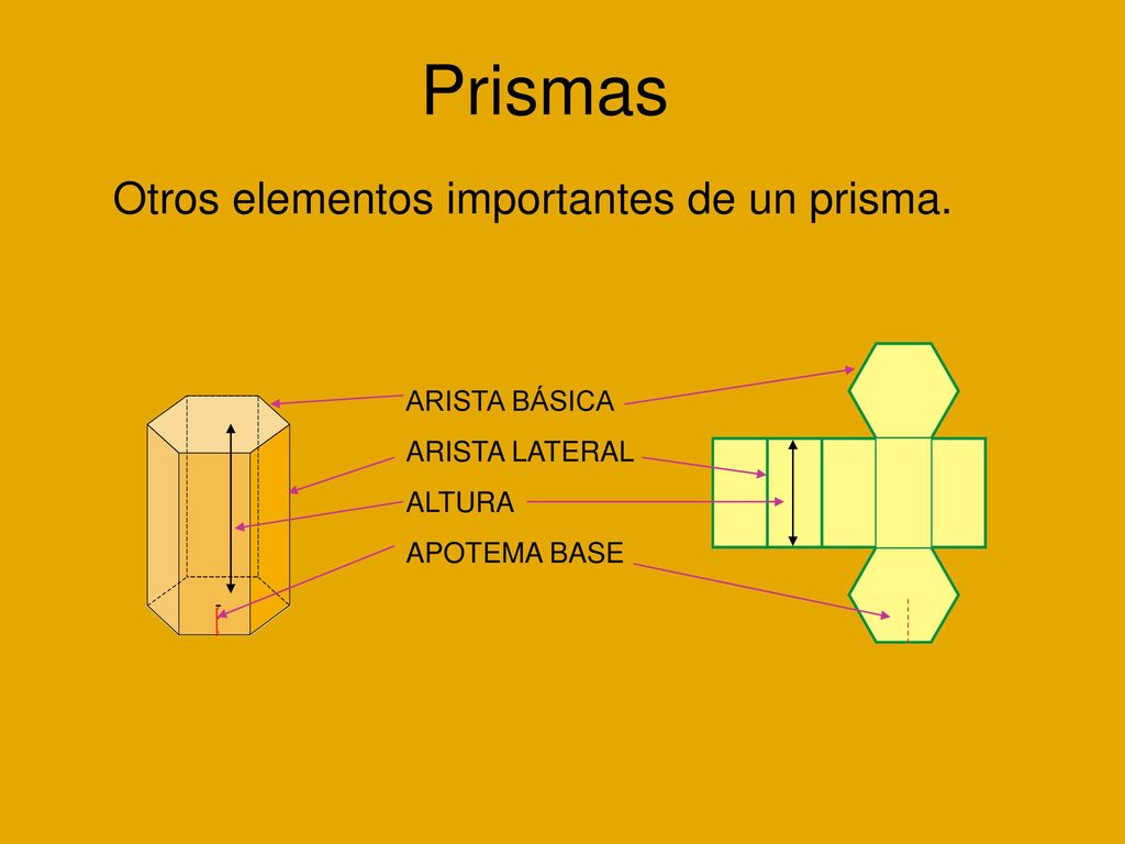 Prismas Otros elementos importantes de un prisma. ARISTA BÁSICA
