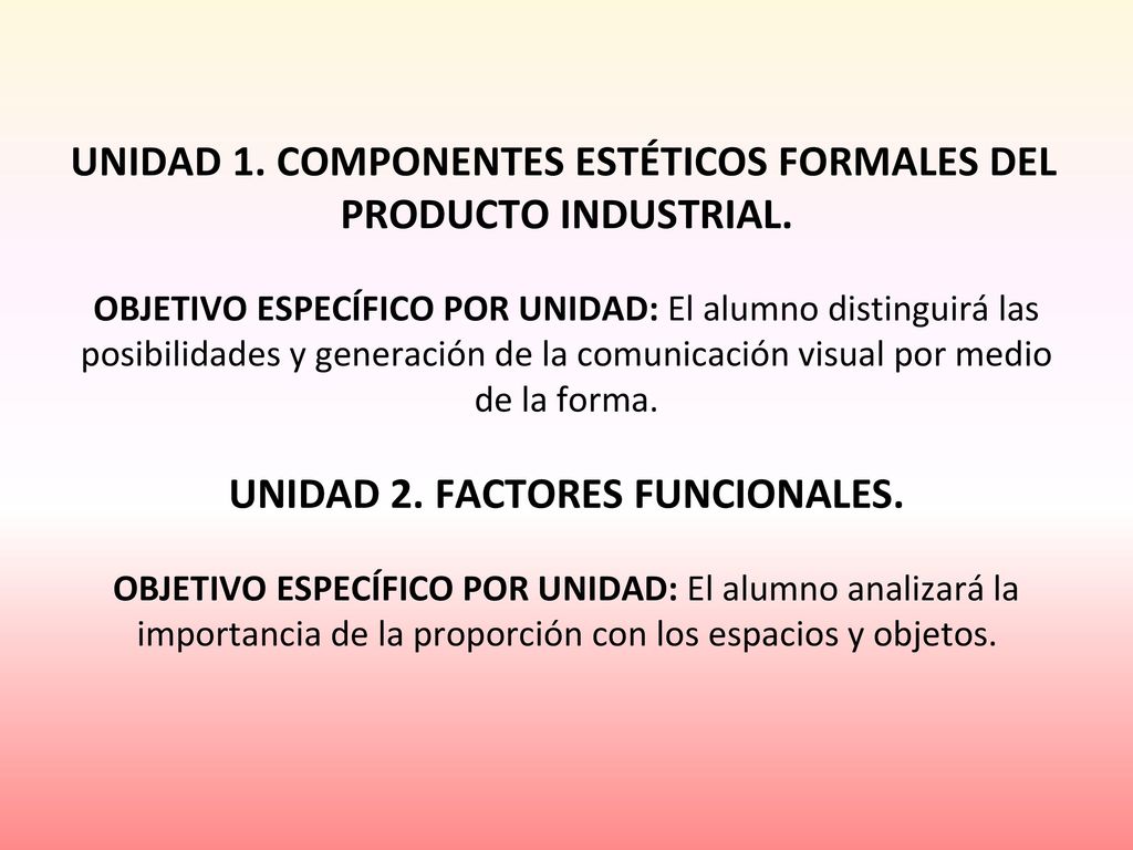 UNIDAD 1. COMPONENTES ESTÉTICOS FORMALES DEL PRODUCTO INDUSTRIAL