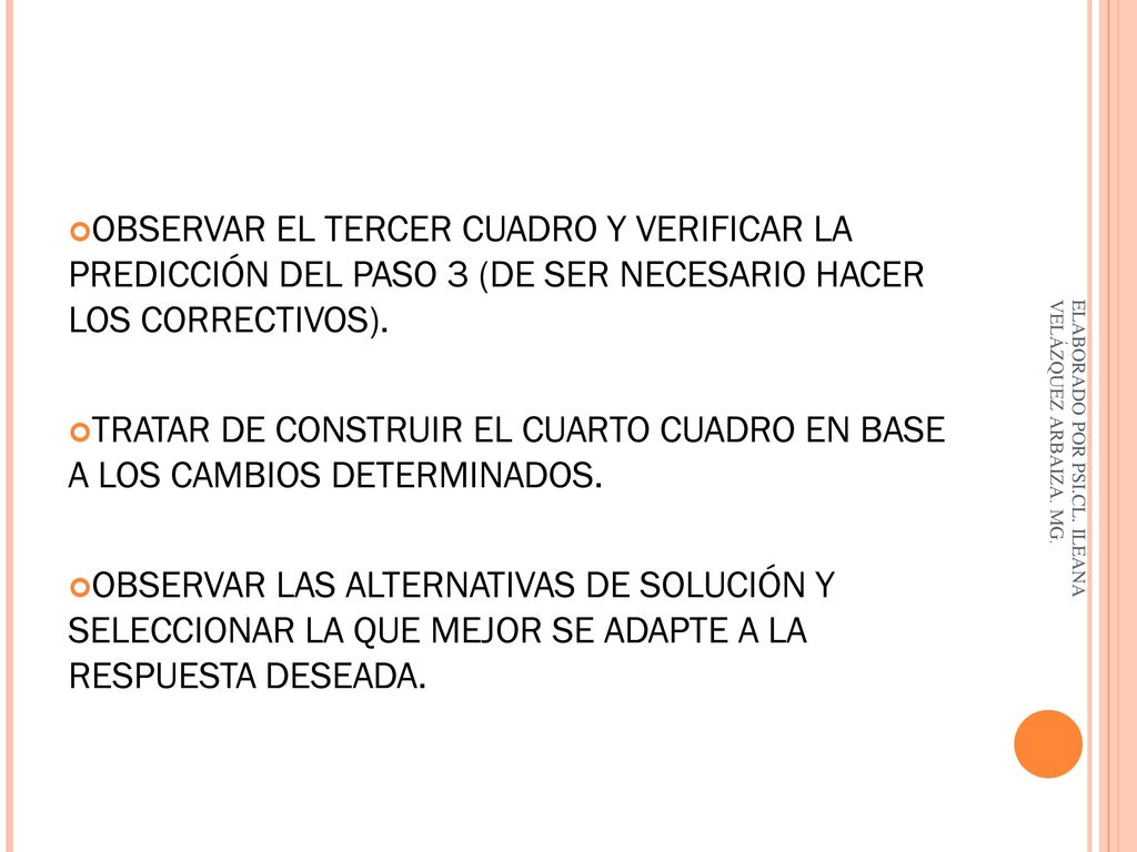 OBSERVAR EL TERCER CUADRO Y VERIFICAR LA PREDICCIÓN DEL PASO 3 (DE SER NECESARIO HACER LOS CORRECTIVOS).
