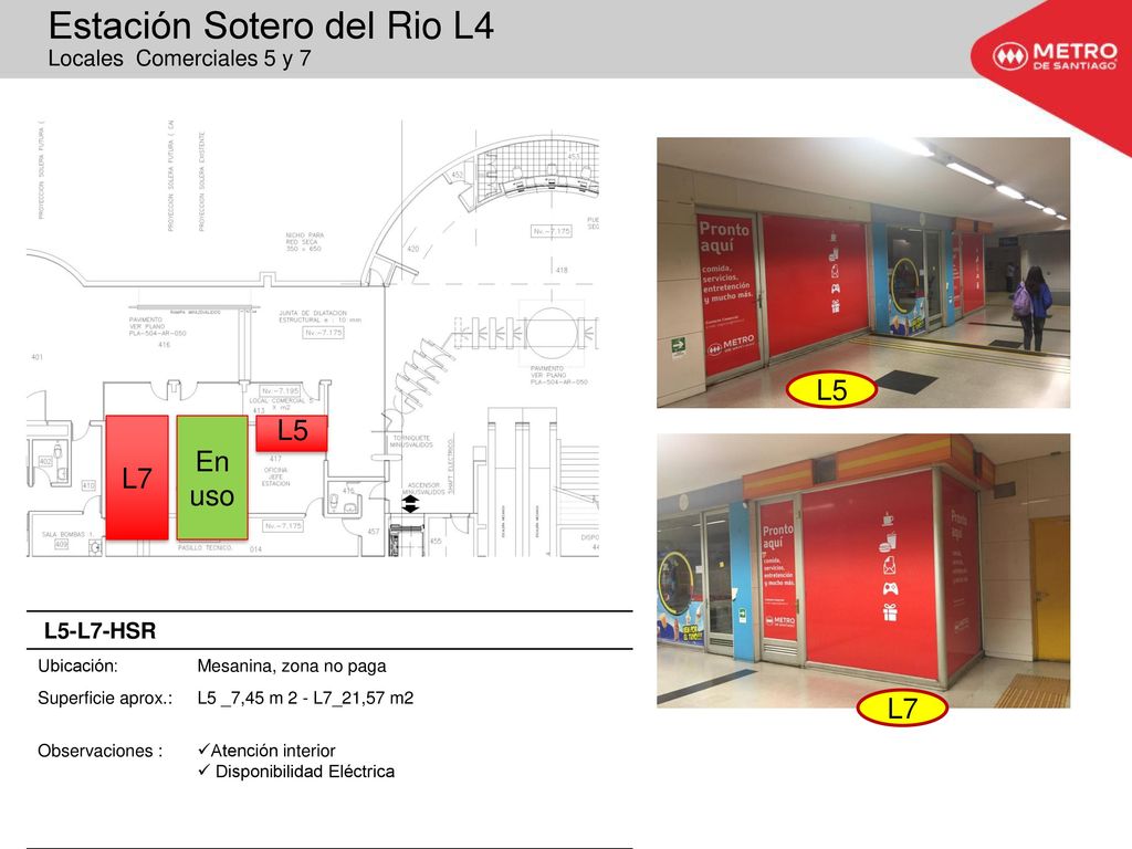 Estación Sotero del Rio L4 Locales Comerciales 5 y 7