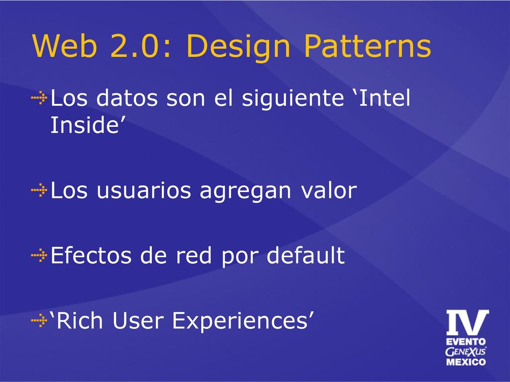 Web 2.0: Design Patterns Los datos son el siguiente ‘Intel Inside’