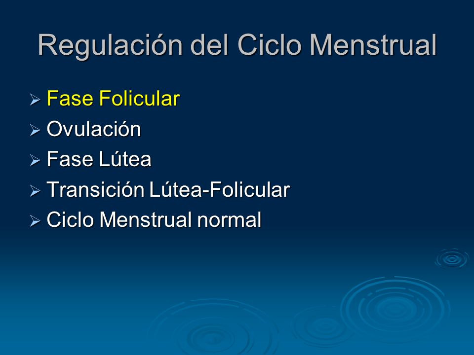 Regulación del Ciclo Menstrual