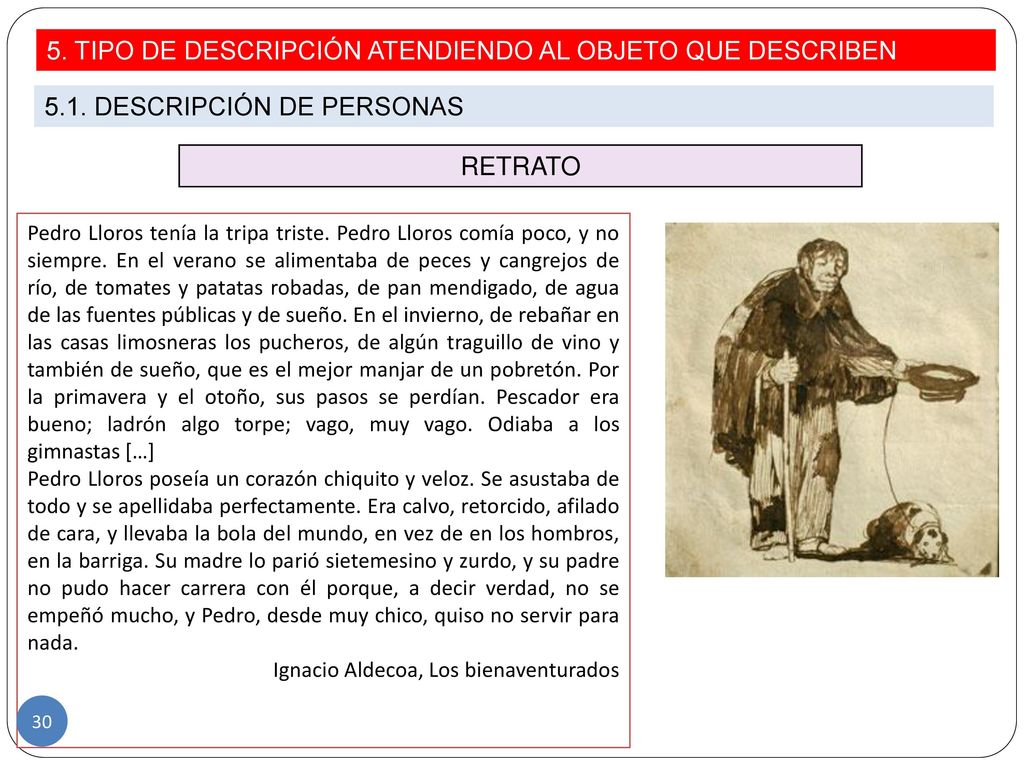 5. TIPO DE DESCRIPCIÓN ATENDIENDO AL OBJETO QUE DESCRIBEN