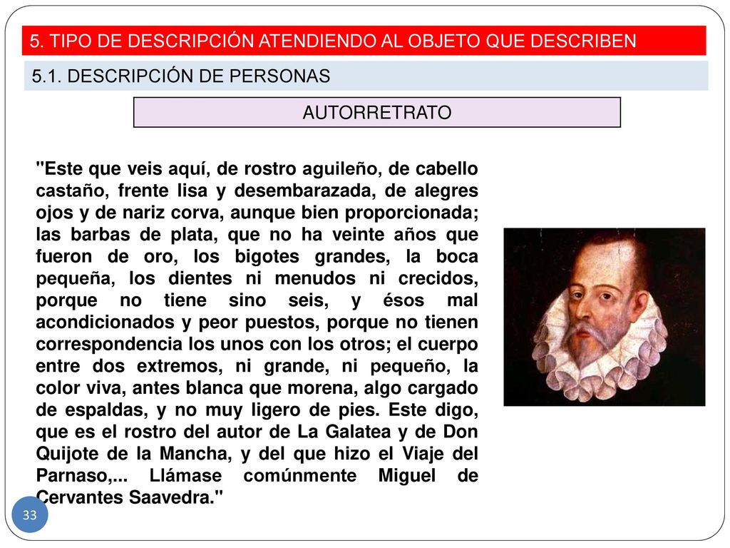 5. TIPO DE DESCRIPCIÓN ATENDIENDO AL OBJETO QUE DESCRIBEN