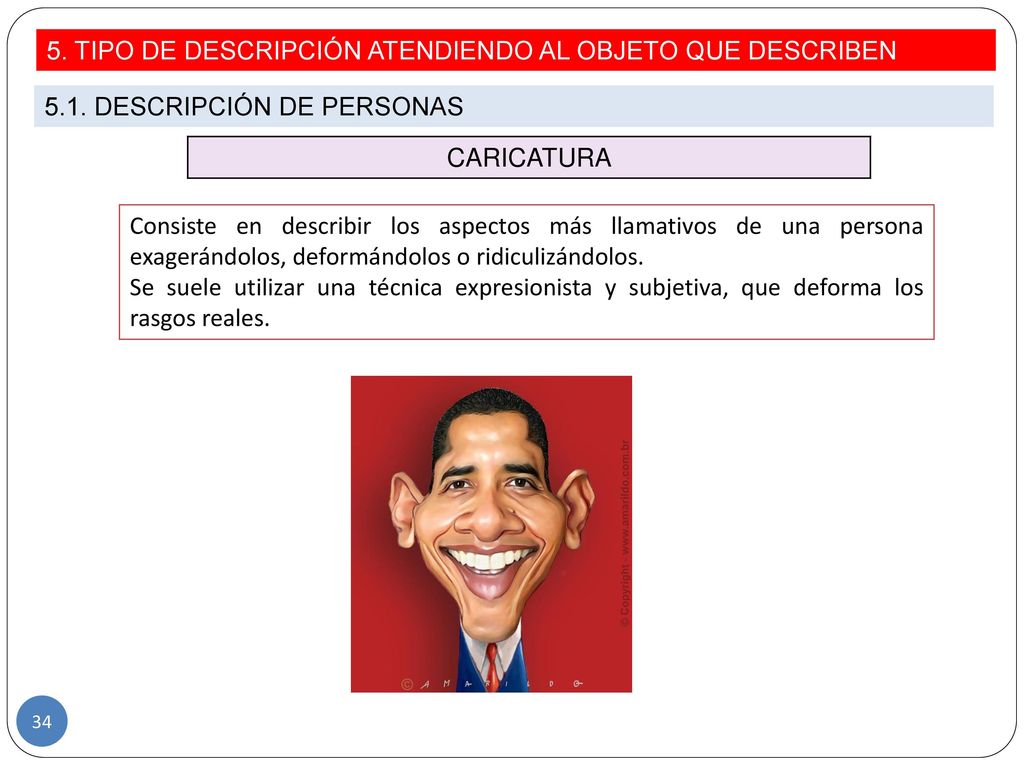 5. TIPO DE DESCRIPCIÓN ATENDIENDO AL OBJETO QUE DESCRIBEN