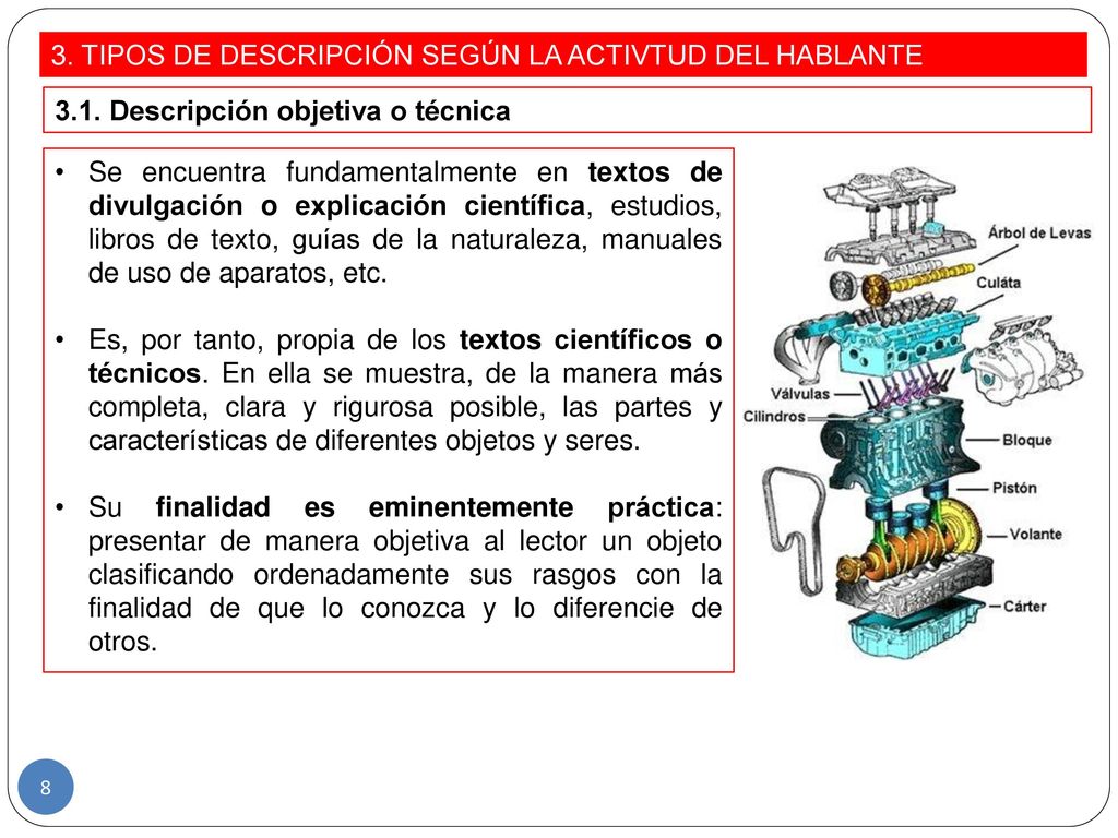 3. TIPOS DE DESCRIPCIÓN SEGÚN LA ACTIVTUD DEL HABLANTE