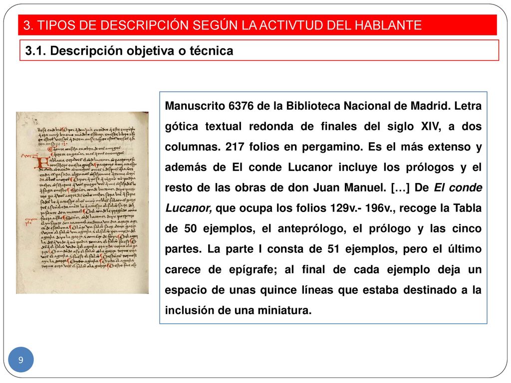 3. TIPOS DE DESCRIPCIÓN SEGÚN LA ACTIVTUD DEL HABLANTE
