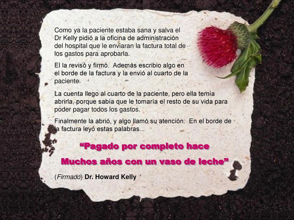 Pagado por completo hace Muchos años con un vaso de leche