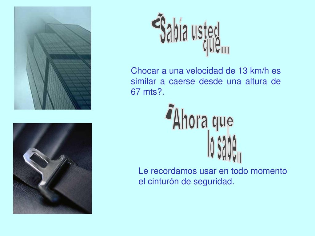 ¿ Sabía usted que... ¡ Ahora que lo sabe..