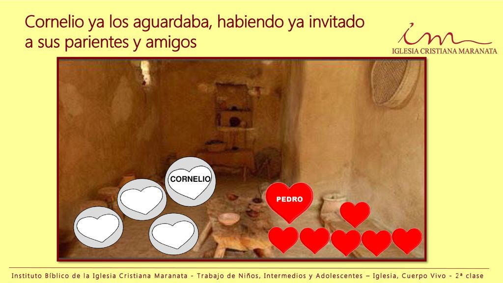 Cornelio ya los aguardaba, habiendo ya invitado a sus parientes y amigos