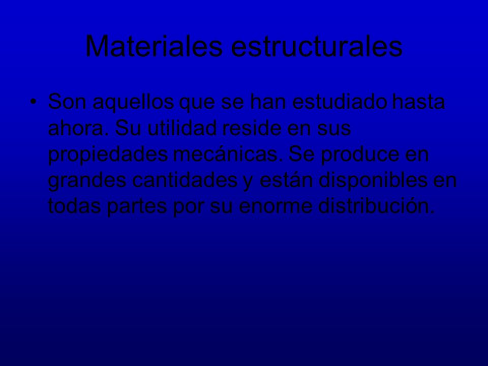 Materiales estructurales