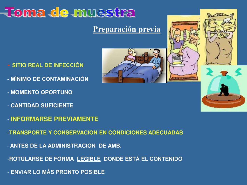 Toma de muestra Preparación previa - SITIO REAL DE INFECCIÓN