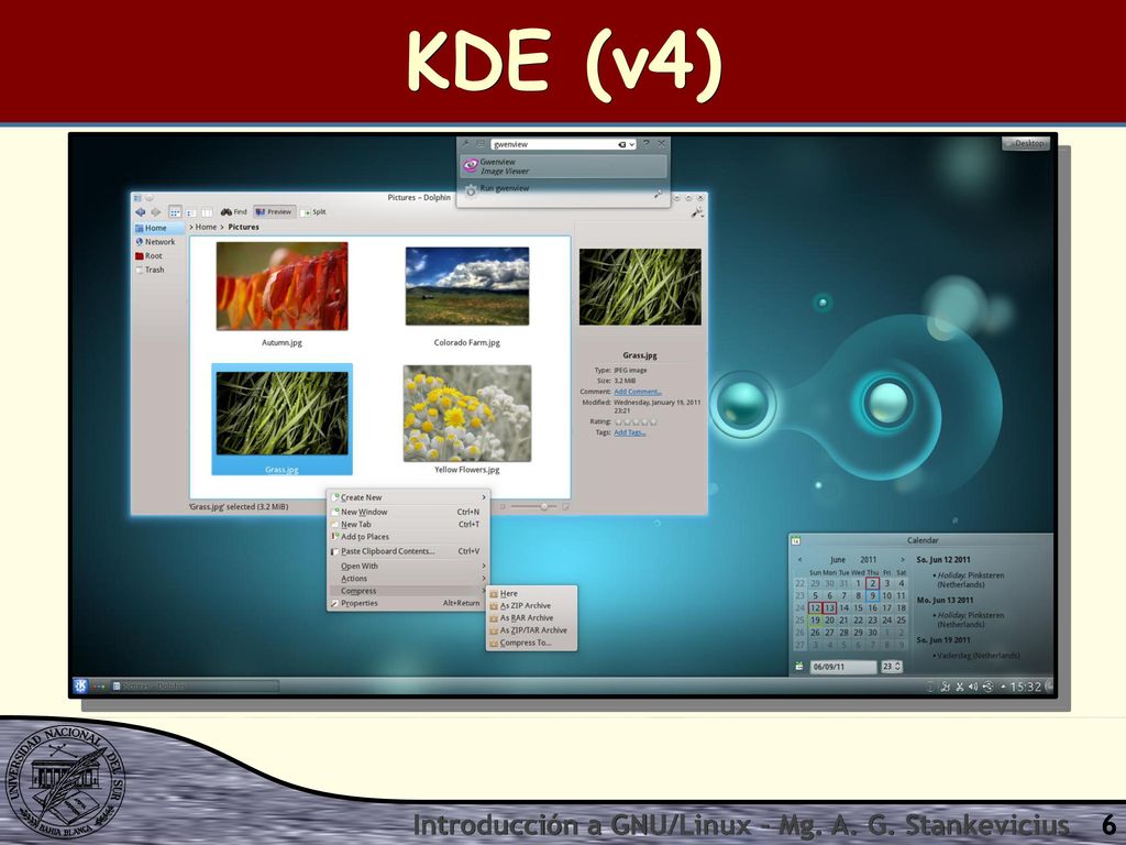 KDE (v4) Introducción a GNU/Linux - Mg. A. G. Stankevicius