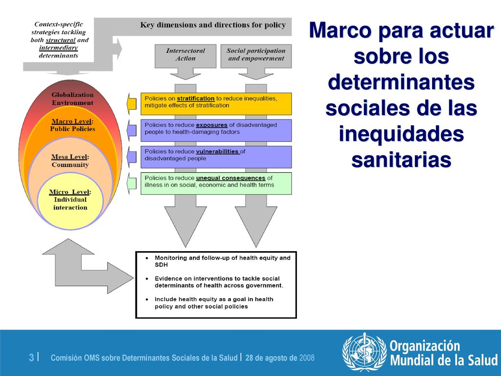 Marco para actuar sobre los determinantes sociales de las inequidades sanitarias
