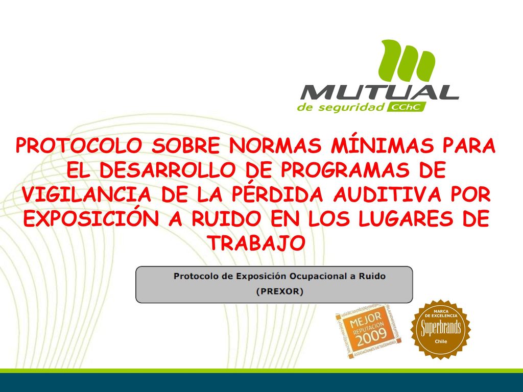 PROTOCOLO SOBRE NORMAS MÍNIMAS PARA EL DESARROLLO DE PROGRAMAS DE VIGILANCIA DE LA PÉRDIDA AUDITIVA POR EXPOSICIÓN A RUIDO EN LOS LUGARES DE TRABAJO
