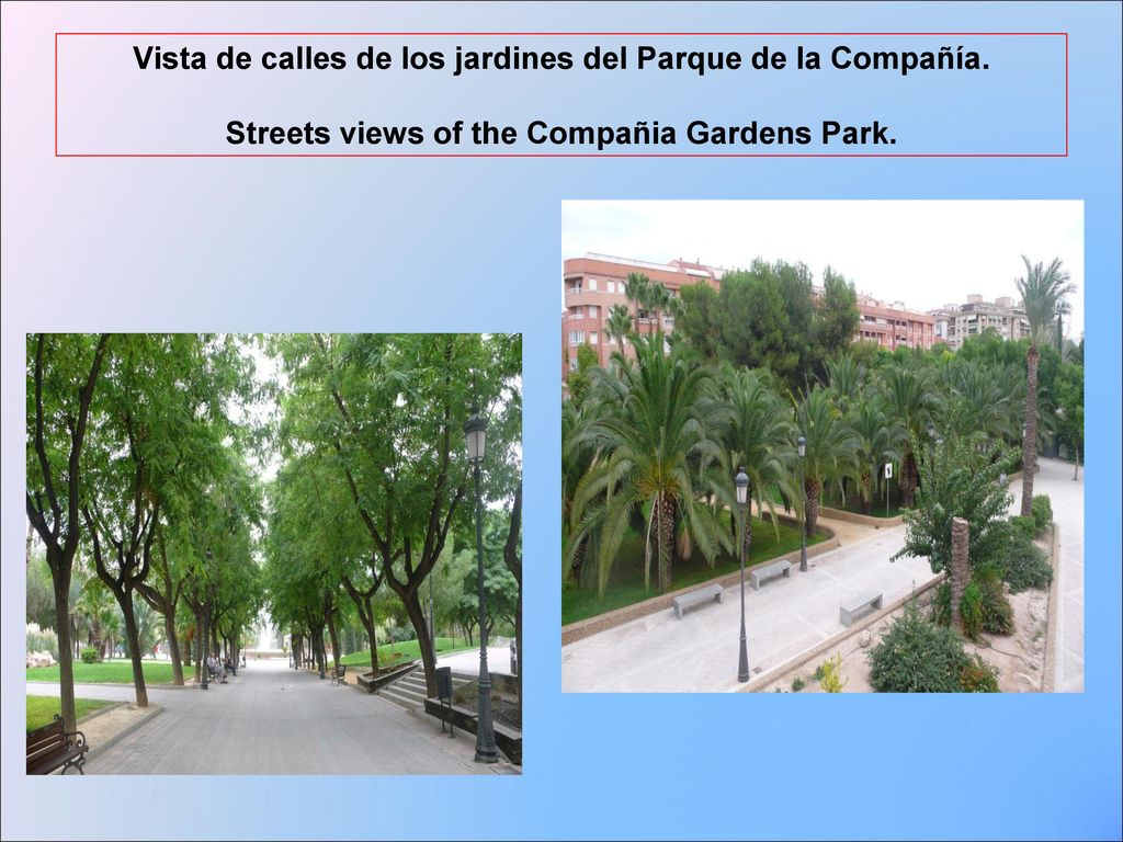 Vista de calles de los jardines del Parque de la Compañía